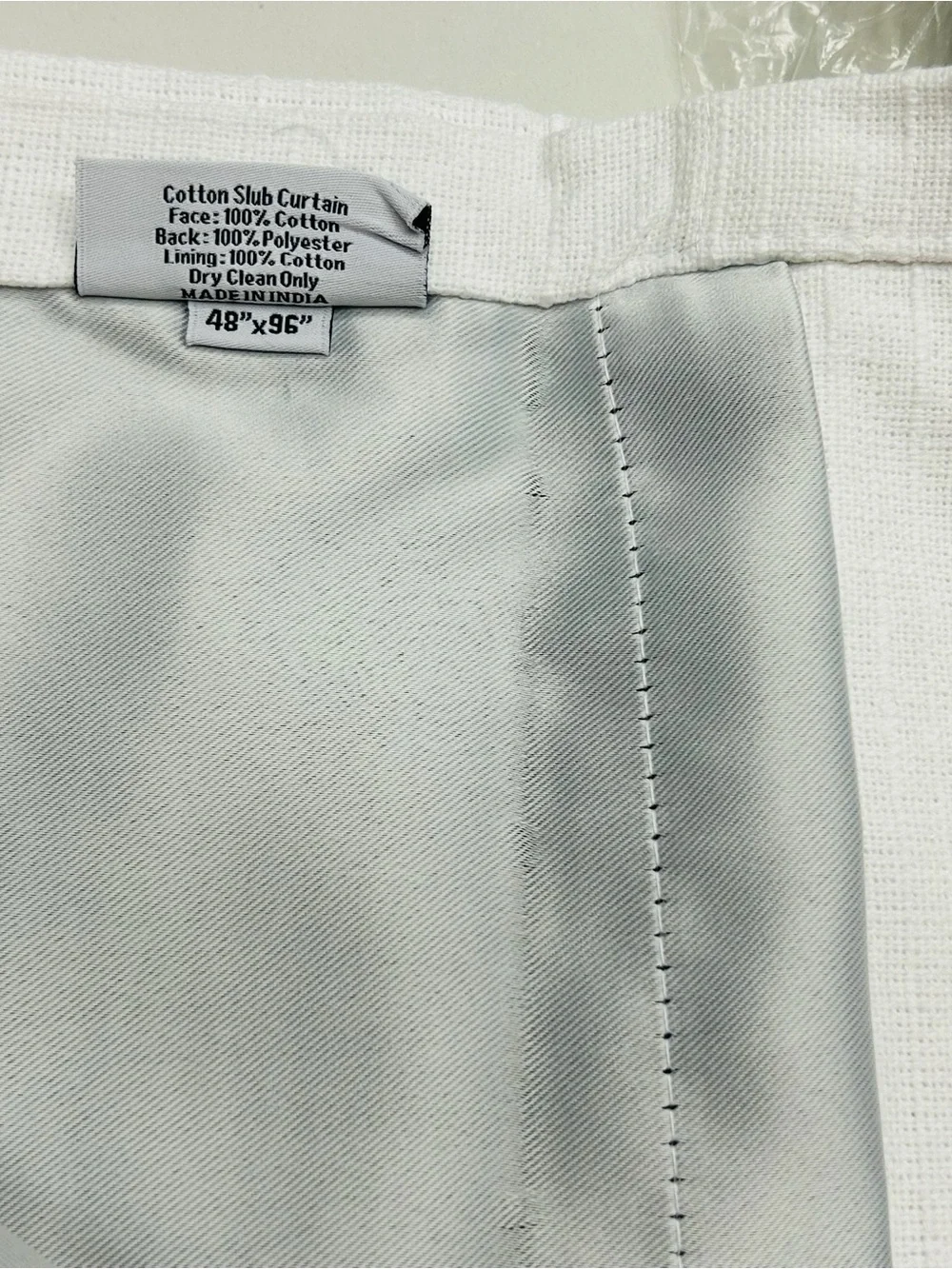 QUINCE Set Of 2 48x96 Cotton Slub Room Darkening Curtains White 9719